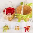 Handmade Woven Flower Pot Mini Handheld Flower Basket Home Living Room