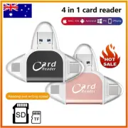 Multi Port 4 in1 Universal Card Reader,Memory Card Reader Multiport Adapter KJ