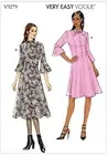VOGUE SEWING PATTERN 9279 MISSES 14-22 EASY PRINCESS SEAM DRESS, SLEEVE FLOUNCES