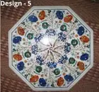 18" White Marble Table Top center Coffee Inlay lapis pietra dura elephant kyf
