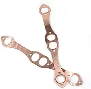 NPKNGZTATW 2pcs Car Reusable Engine Oval Port Header Exhaust Gaskets Gold Fit for SBC SB for Chevy 283 327 350 383 400 Gaskets