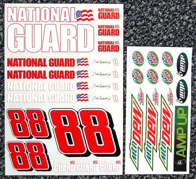 RC Nascar Dale Earnhardt Jr No88 1/10th 1:10 scale race car 88 decals stickers