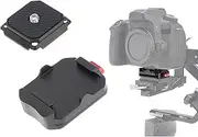 Camera Quick Release Plate with 1/4" and 3/8" Screw Hole, Aluminum Camera Tripod Base Plate, Square QR Mount Plate for DSLR Camera Stabilizer Ball Heads Tripods