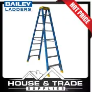 Bailey Ladders Step Ladder 2.4m 8 Step Fibreglass 150Kgs Double Sided FS13982