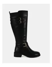 [Novo Shoes] Jewell Zip-Up Long Boots in Black