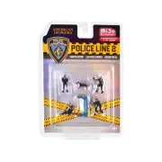 American Diorama Police Line 2 Figurine Set (6 pc) 1/64 Scale