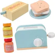 KICHOUSE 1 Set Kitchen Toaster Set for Pretend Play Kitchen Appliance Safe Simulation Cooking Prop Inspires Creativity Imagination Present