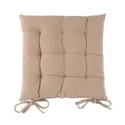 Square Dining Chair Seat Cushion Cotton Polyester Outdoor Dining 40cm Beige