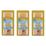3 Packs Sound Body Double Tipped Wood Stick Cotton Swabs 300 per Pack 900 Total