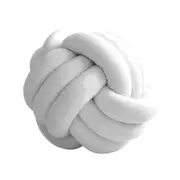 Zoe Velvet Knot Ball Cushion Chalk White