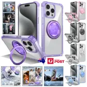 For iPhone 16 15 14 13 12 Pro Max MagSafe Magnetic Case Shockproof Ring Cover