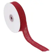 1" Wide 10 Yards Burlap Fabric Ribbon Jute Crafts Roll Wrapping Red