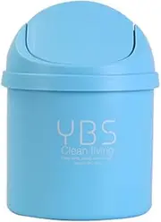 Kitchen Gallon Trash Garbage Bin Wastebasket,Creative Desktop Mini Trash Can Covered Kitchen Living Room Desk Trash Box - Blue/1700 (Color : Blue)
