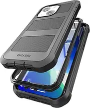 Encased FalconShield Designed for iPhone 13 Case with Screen Protector, Protective Heavy Duty Full Body Built-in Screen Phone Case (Black)