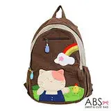 在飛比找遠傳friDay購物優惠-ABS貝斯貓 Rainbow＆Cat 拼布雙肩後背包(咖啡)