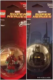 Lego Super Heroes Batman Ironman Minifigure Magnet