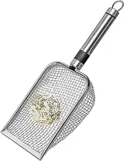 Stainless Steel Cat Scoop With Hook - Non-Stick Quick Screening Litter Scoop With Comfortable Handle for Cat Box