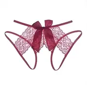 [SLITHICE] Women Floral Lace Panties Sexy G string Thong with Cute Bow Back