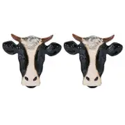 2PK LVD Cow Ceramic Plate Tabletop Home Display Decor 23x21cm