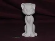 Ceramic Bisque Vintage Bobble Head Cat Eyes Close Sitting U-Paint Ready to Paint