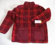 CAT & JACK BOYS RED PLAID FLEECE ZIPPERED OUTER JACKET. NWT.