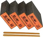 S&F STEAD & FAST Sanding Sponge, 60 80 120 220 Coarse Medium Fine Grit Sanding Blocks, Sander Sponges for Drywall Metal, Sandpaper Sponge Sanding Block for Wood 4 Pcs