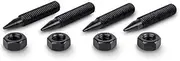 PrecisionGeek - M6 Black Steel Solid Speaker Spikes L=35mm (incl. 4x locking nuts)- Set of 4 pcs