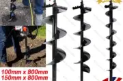 Post Hole Digger Auger 100 mm ,150 mm x 800 x 20 Ground Drill Cast steel