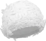 Flower Swim Cap for Women Big Girls Swimming Cap High Elastic Hair Protection Float Spa Swim Hat Water Sports Floral Petal Ladies Bathing Caps for Long Hair, Not Waterproof
