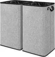 2 Pack Laundry Hamper Large Laundry Basket, Tall Collapsible Basket with Sturdy