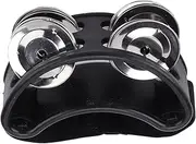 Foot Tambourine Shaker Percussion Drum Set Foot Tambourine Percussion Metal Jingle Bell Musical Instrument Accessories (Black)