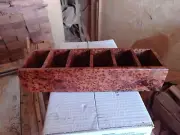 box with 6 sections made of thuyaburl wood knot, size per section is 8.5x7x5cm