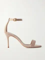 [Manolo Blahnik] Manolo Blahnik - Chaos 90 Leather Sandals - Beige - IT40 IT 40 Neutrals