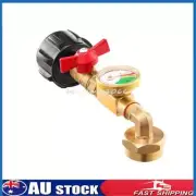 Upgraded Propane Refill Adapter 20lb to 1lb Converter w/ Gauge & Control Valve