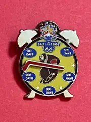 2002 Salt Lake Olympic Mascot Coal 500 Days Countdown Hockey Alarm Clock Pin