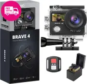 AKASO Brave 4 Action Camera 4K 20MP Waterproof Dual Screen Remote Control