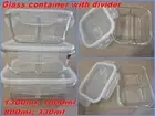 Borosilicate Glass Airtight Food Storage Container w Divider Meal Prep Lunch box