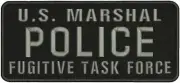 U S MARSHAL POLICE F TASK FORCE EMB PATCH4.75X11 HOOK ON BACK /BACK/gray