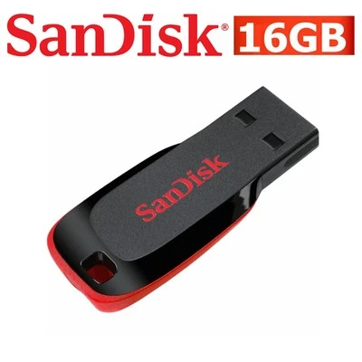USB Flash Drive SanDisk 16GB Memory Stick Pen PC Mac USB Cruzer Blade CZ50