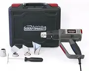 Dino KRAFTPAKET Professional Hot Air Gun 2000 W (60 Temperature Levels: 50 - 650 °C, Programmable, Cooling Level, Air: 250 - 500 L/min) Hot Air Blower with Ceramic Heating Element / Display / Memory / Case and Accessories