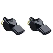 2PK Fox 40 Summit Pearl Whistle w/ Breakaway Lanyard Black
