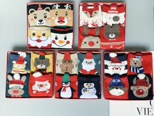 FB4731 秋冬繽紛聖誕立體造型中筒襪禮盒 (4.6折)
