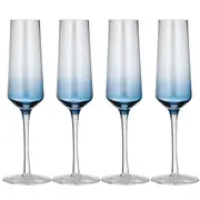 4PK Ladelle Prism 240ml Champagne Glass Stemmed Drinkware/Glassware Set Blue