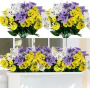 TOCHGREEN Artificial Fake Flowers Outdoor UV Resistant Mix Color