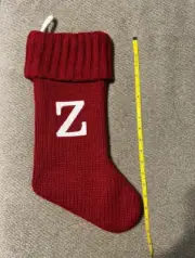 Target Wondershop Red w/ White Z Monogram Knit Christmas Stocking