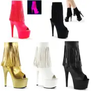 Pleaser Heels 7" Open Toe Platform Clubwear Ankle Boot Pole Dancing Shoe ADO1019