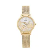 Roberto Carati Floral Gold Mesh Band Watch