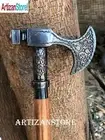 Antique Designer Brass Axe Handle Victorian Wooden Walking Stick Cane Gift