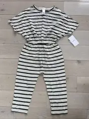 New Girls Sz 5 Adorable Striped Jumpsuit Harem Romper Navy Stripes Sailor