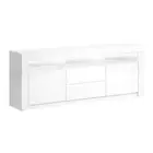 NNEDSZ TV Cabinet Entertainment Unit Stand RGB LED Gloss Drawers 160cm White